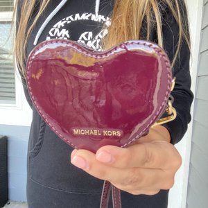 Michael Kors Heart Shaped Plum Coin Purse